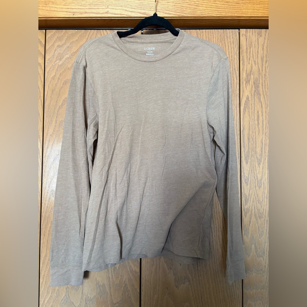 J. Crew Men's Beige Long Sleeve Tee